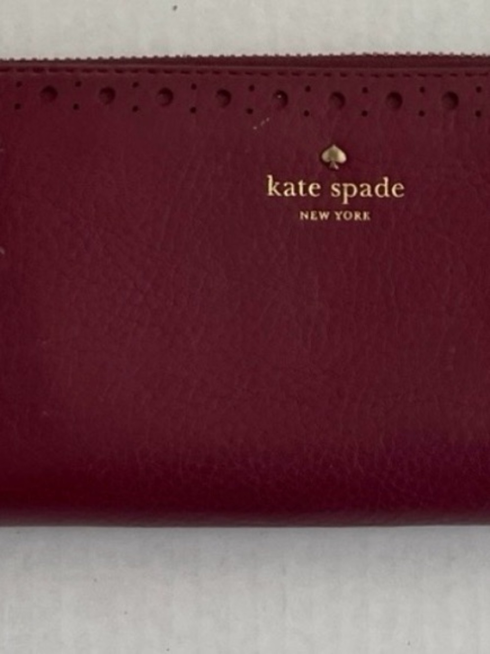 Kate Spade Burgundy Leather Zip Around Wallet